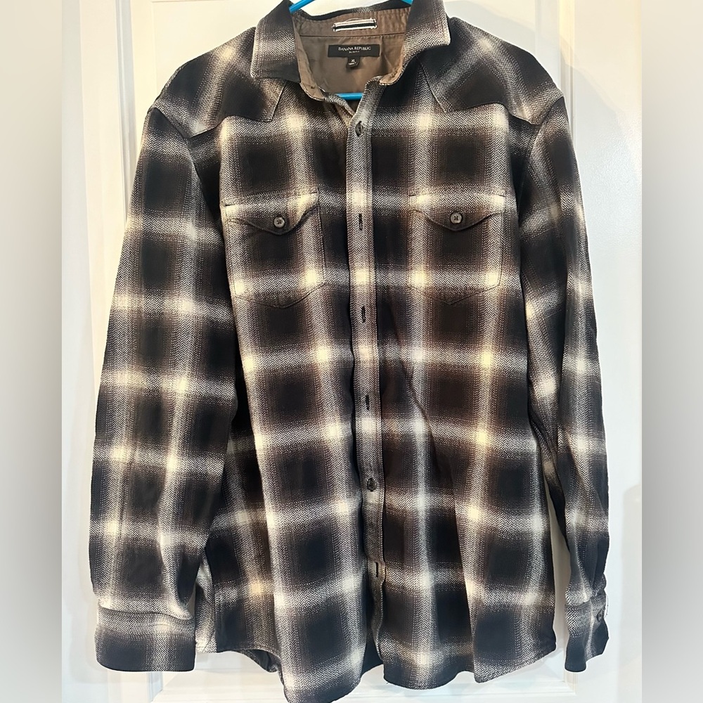 Banana Republic Black Plaid Men's Shirt